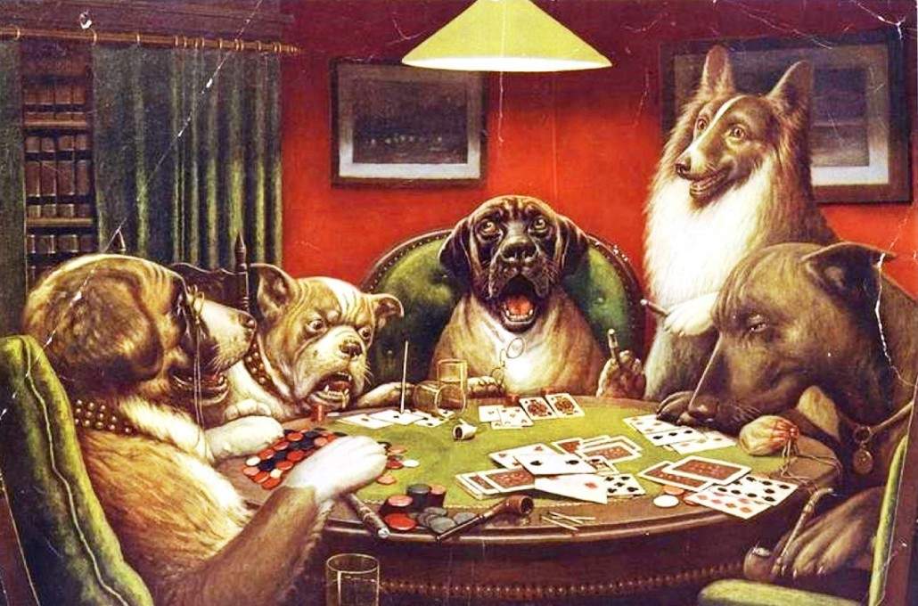 Dogs playing Cards Painting