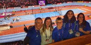 Emma and the IAAF World Indoor Championships Event Management Team